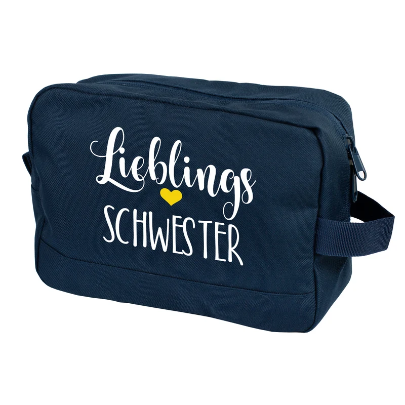 Kulturbeutel 'Lieblings' mit Wunschaufdruck | Personalisierte Waschtasche | 3 Farben