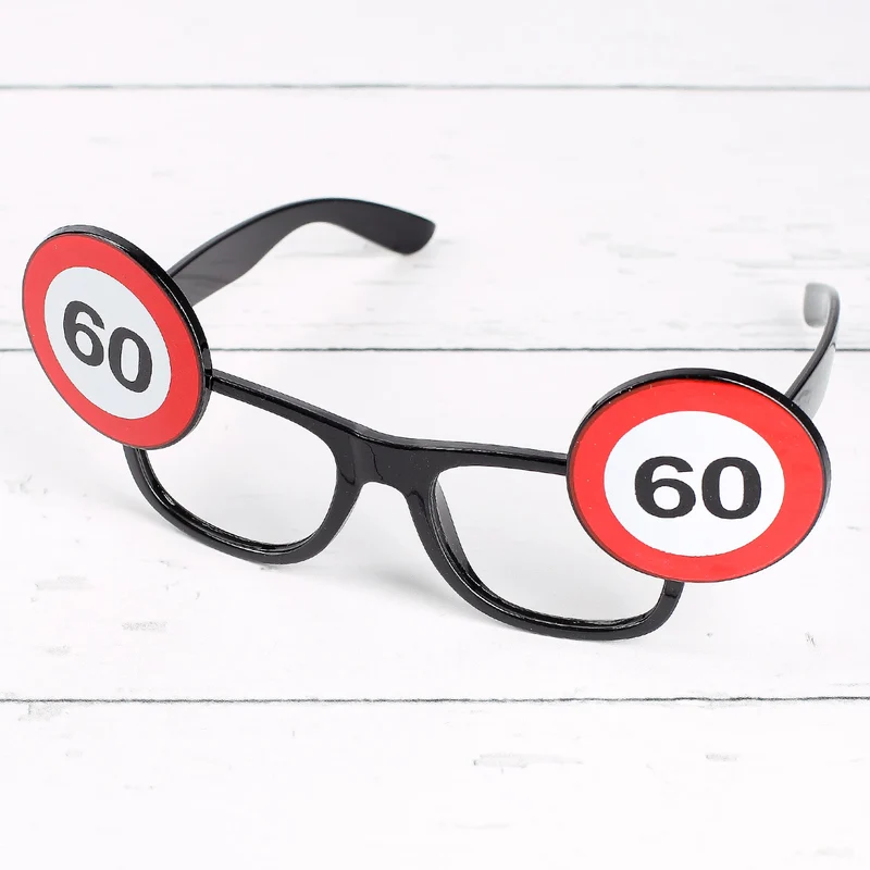 Brille mit Verkehrszeichen zum 60. Geburtstag oder Jubiläum