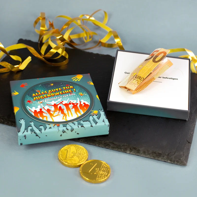 Geschenkschachtel zur Jugendweihe für Geld & Gutscheine