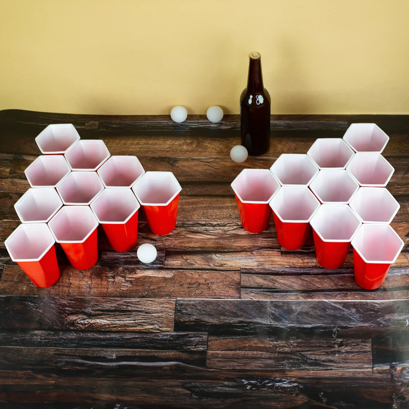 Trinkspiel Hexagon Beer Pong | Partyspiel Bierpong