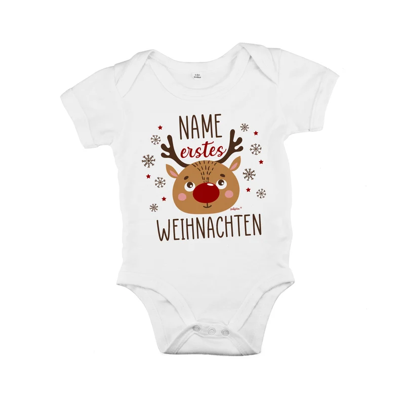 Babybody - erstes Weihnachten - mit niedlichem Rentiermotiv