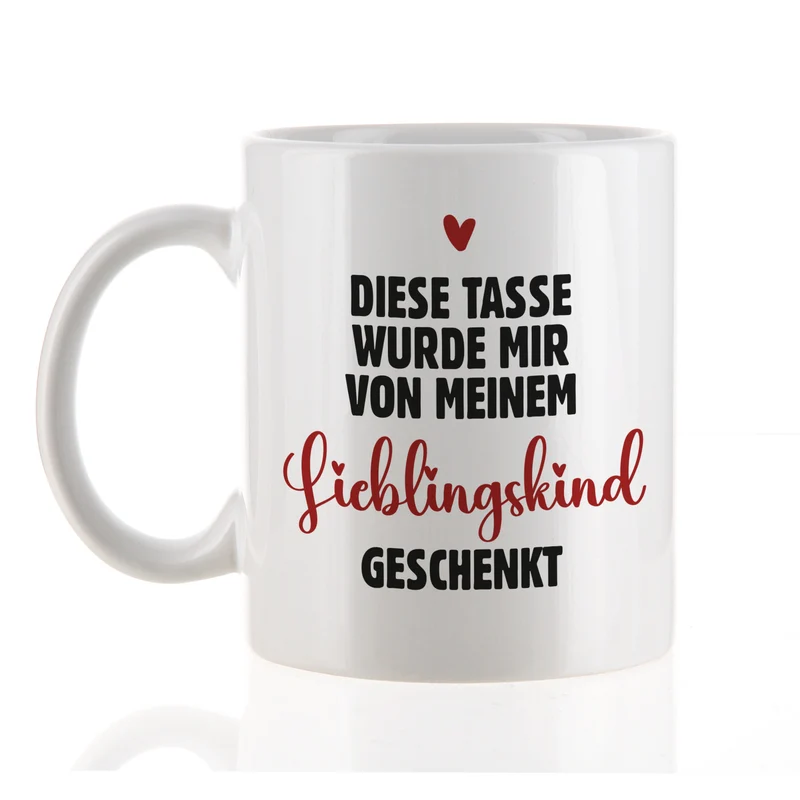 Lustige Tasse für Mama 'vom Lieblingskind geschenkt' | Geschenk für Mütter zum Muttertag & Geburtstag