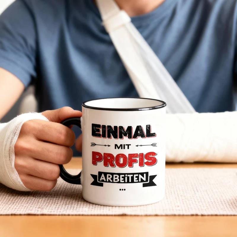 Lustige Tasse für Kollegen mit Spruch 'Einmal mit Profis arbeiten' | Keramiktasse 300 ml