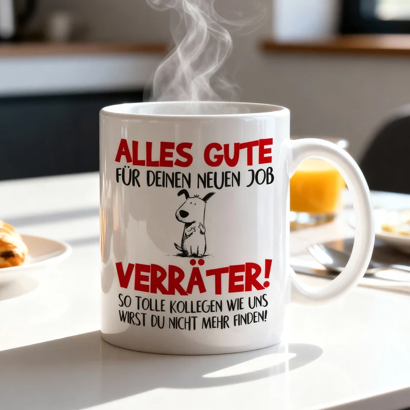 Lustige Tasse 'Alles Gute für deinen neuen Job, Verräter!' | Abschiedsgeschenk für Kollegen