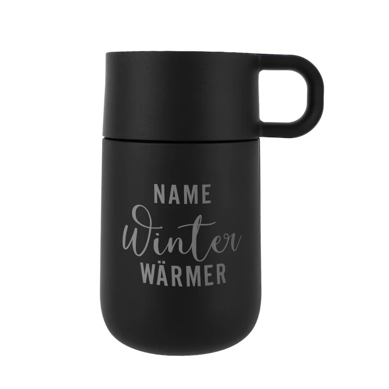 Gravierter WMF Thermobecher in zwei Farben - Winter Wärmer - mit Name