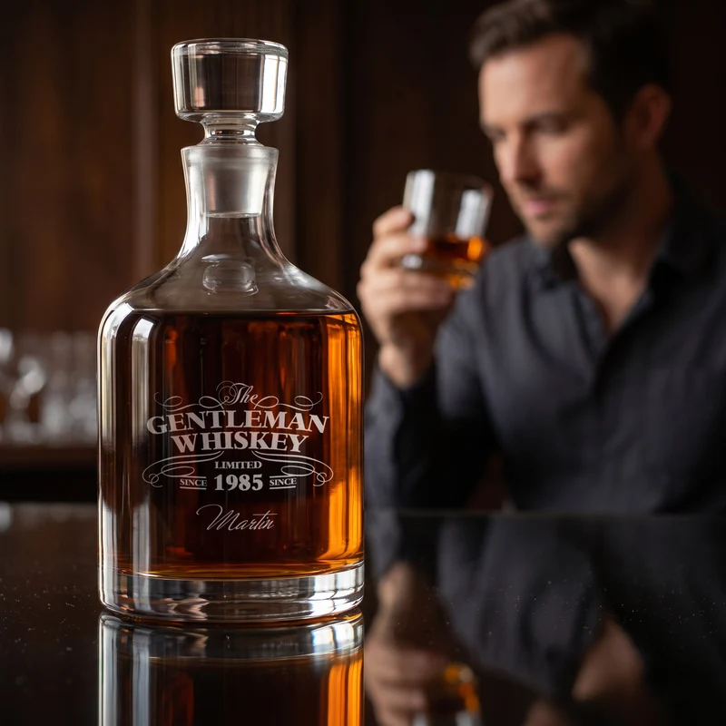 Edles Gentleman-Whisky-Set von Leonardo - personalisiert mit Name und Geburtsjahr | Männergeschenk