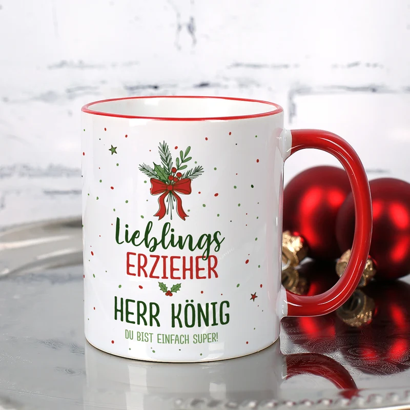 Personalisierte Weihnachtstasse für Lieblingsmenschen mit Wunschtext | Geschenk für Weihnachten