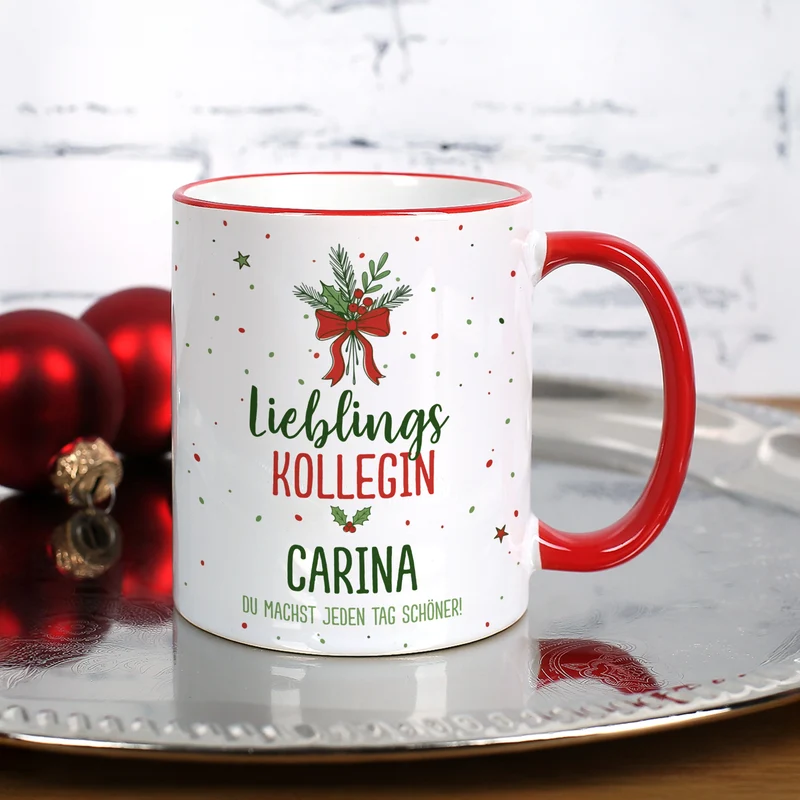 Personalisierte Weihnachtstasse für Lieblingsmenschen mit Wunschtext | Geschenk für Weihnachten
