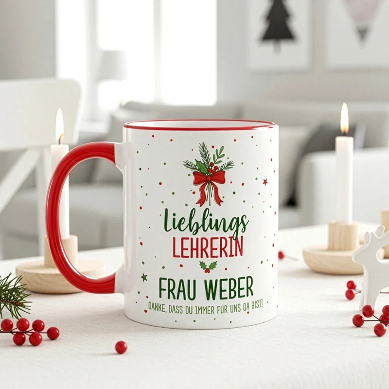 Personalisierte Weihnachtstasse für Lieblingsmenschen mit Wunschtext | Geschenk für Weihnachten