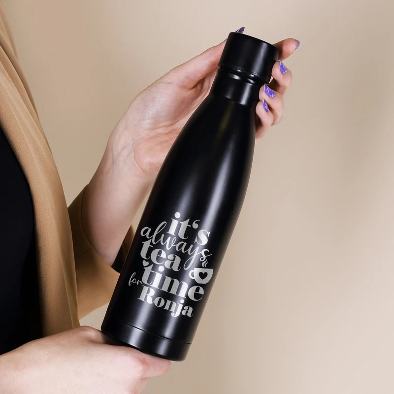 Thermosflasche - it's always tea time for - mit Namensgravur