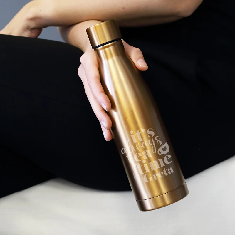 Thermosflasche - it's always tea time for - mit Namensgravur