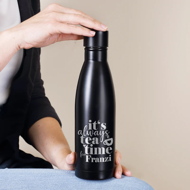 Thermosflasche - it's always tea time for - mit Namensgravur