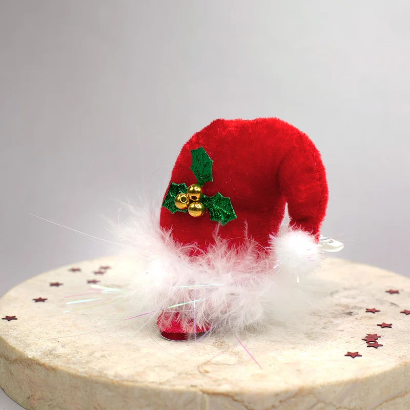 Plüsch-Haarclip Weihnachtsmütze