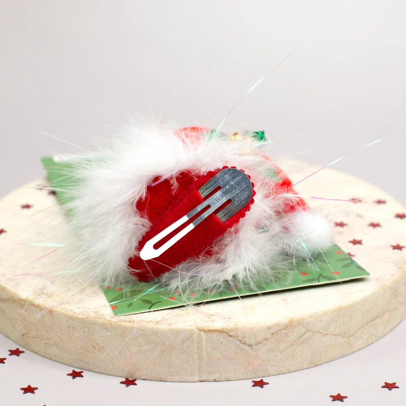 Plüsch-Haarclip Weihnachtsmütze