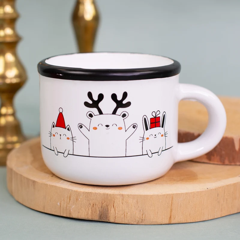 Weihnachtskerze in Dolomitetasse mit Motivauswahl