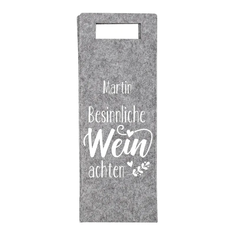 Flaschentasche aus Filz personalisiert mit Name - Besinnliche WEINachten | Weintasche zu Weihnachten