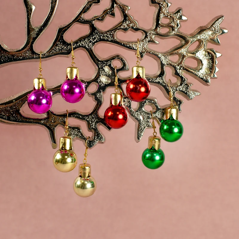 Ohrringe in Weihnachtskugel-Form in 4 Farben | Weihnachtsschmuck