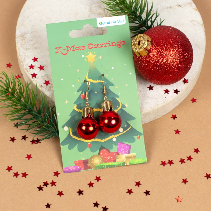 Ohrringe in Weihnachtskugel-Form in 4 Farben | Weihnachtsschmuck