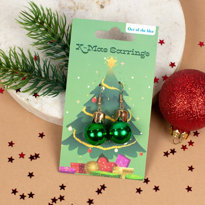 Ohrringe in Weihnachtskugel-Form in 4 Farben | Weihnachtsschmuck