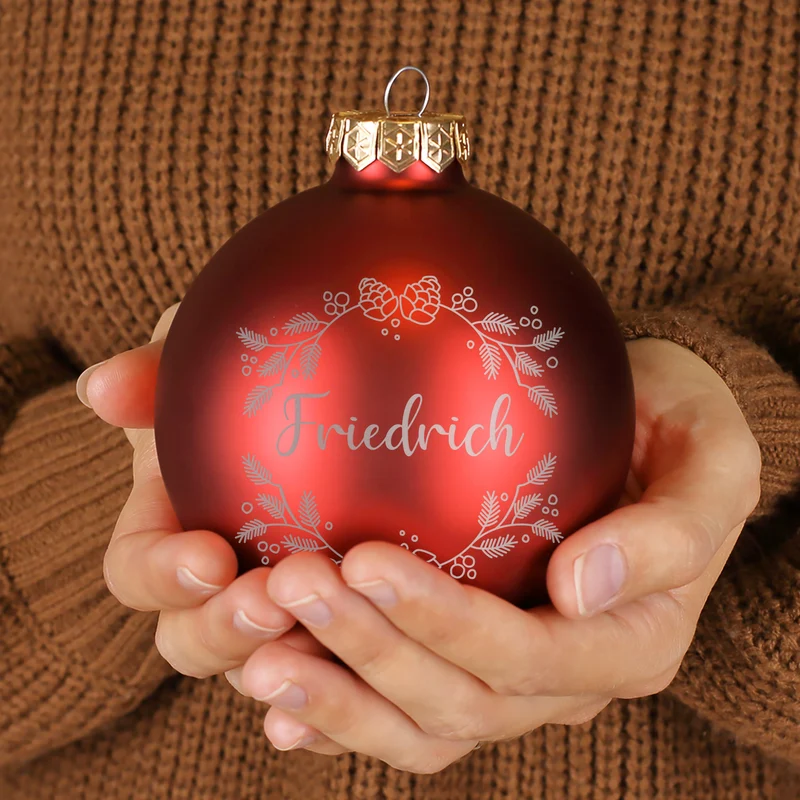 Personalisierte Weihnachtskugeln mit Name | Weihnachtsbaumkugeln & Christbaumkugeln mit Farbauswahl