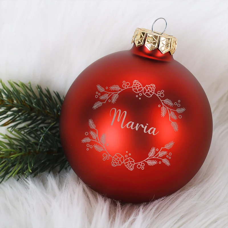 Personalisierte Weihnachtskugeln mit Name | Weihnachtsbaumkugeln & Christbaumkugeln mit Farbauswahl