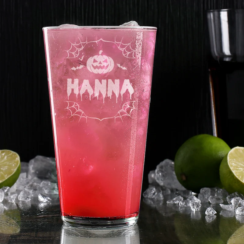 Trinkglas mit Gravur zu Halloween | 300 ml | Graviertes Glas mit Grusel-Motiv