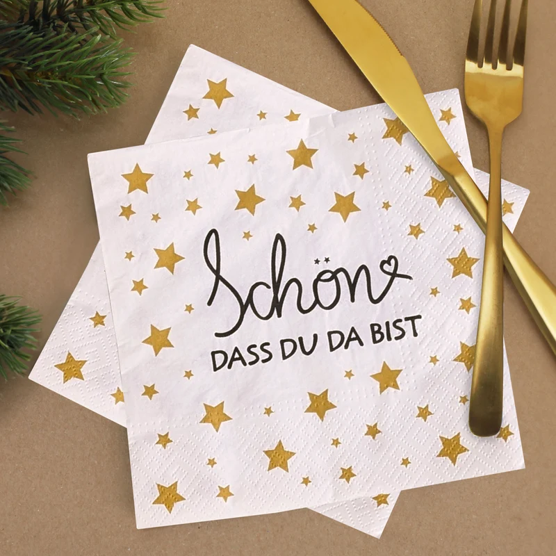 Servietten - Schön dass du da bist | Sternmotiv