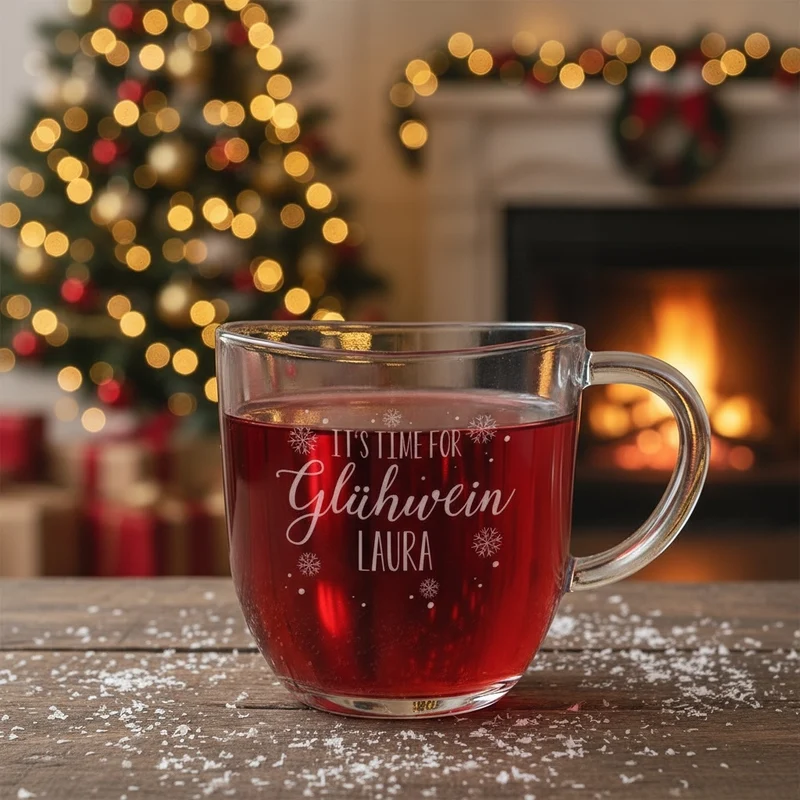 Personalisierte Glühwein Tasse mit Gravur | It´s time for Glühwein | 280 ml