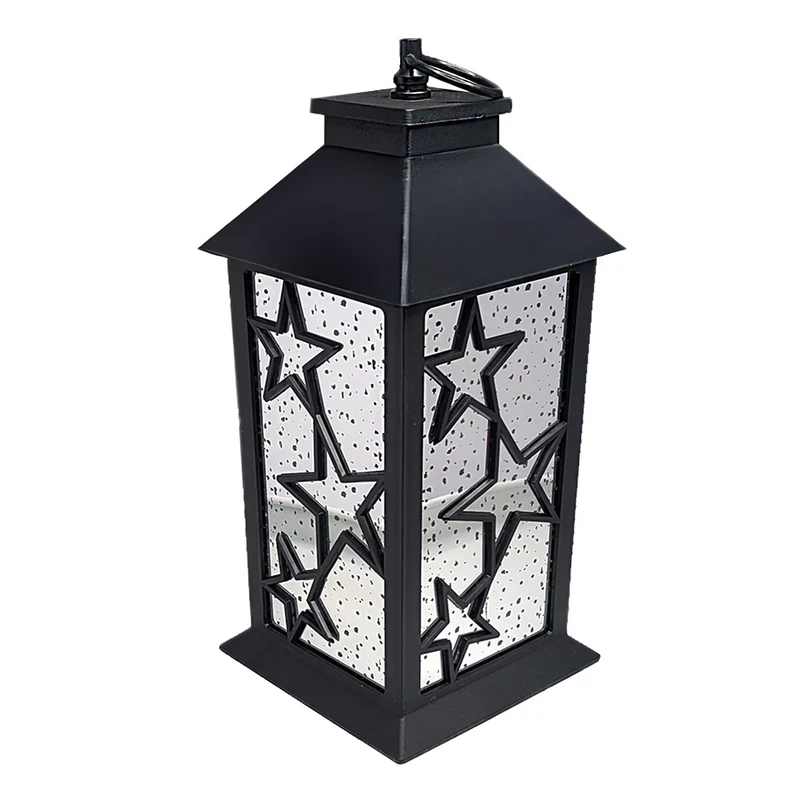 LED Laterne mit funkelnden Sternen | Weihnachtsdekoration