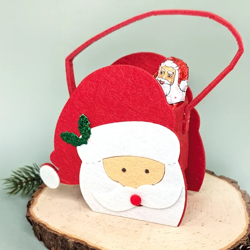 Geschenktasche aus Filz zu Weinachten mit verschiedenen Motiven und Tragegriff
