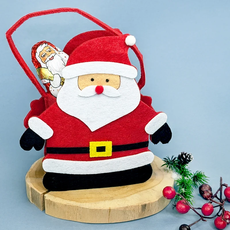 Geschenktasche aus Filz zu Weinachten mit verschiedenen Motiven und Tragegriff