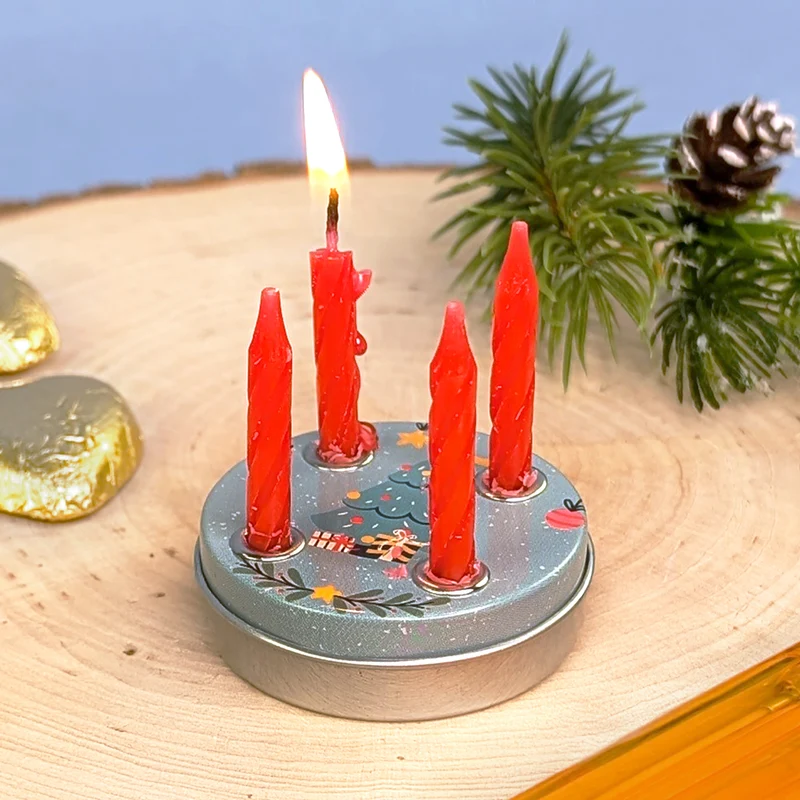 Mini Adventskranz zu Weihnachten mit verschiedenen Motiven inkl. Kerzen