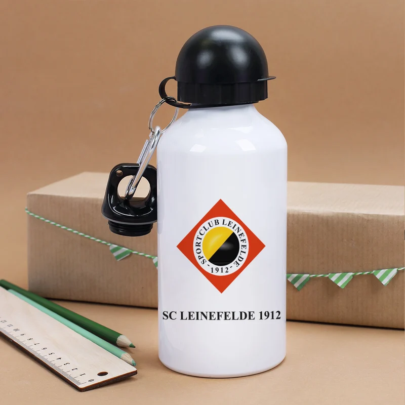 Trinkflasche mit SC Leinefelde Logo und Wunschzeile