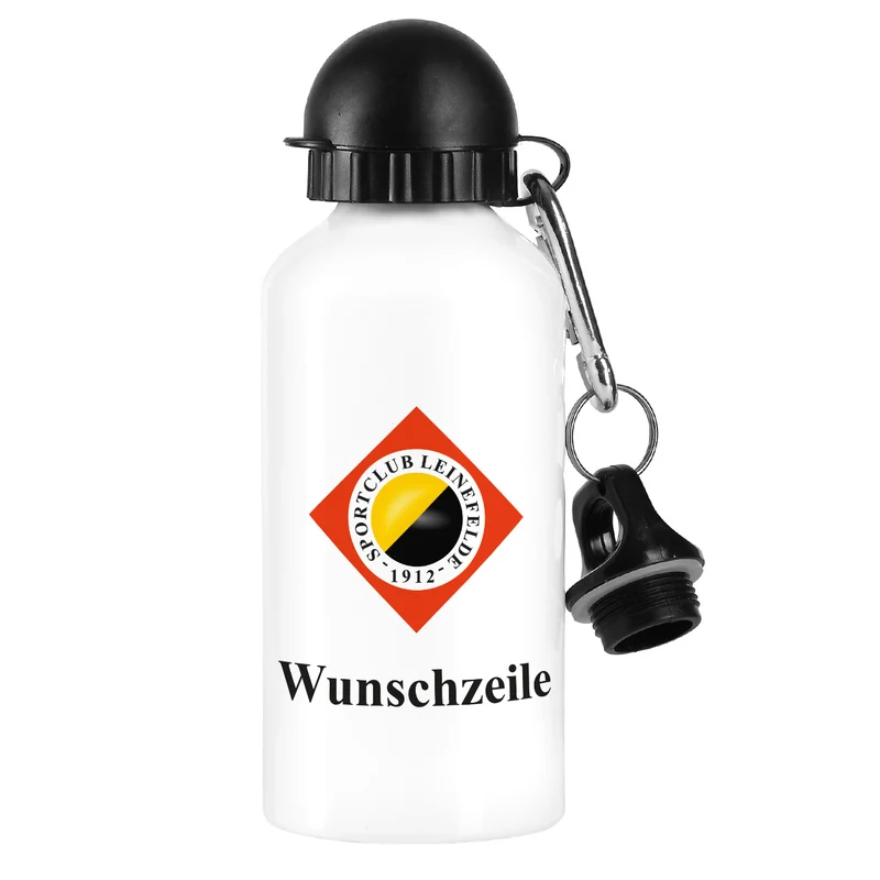 Trinkflasche mit SC Leinefelde Logo und Wunschzeile