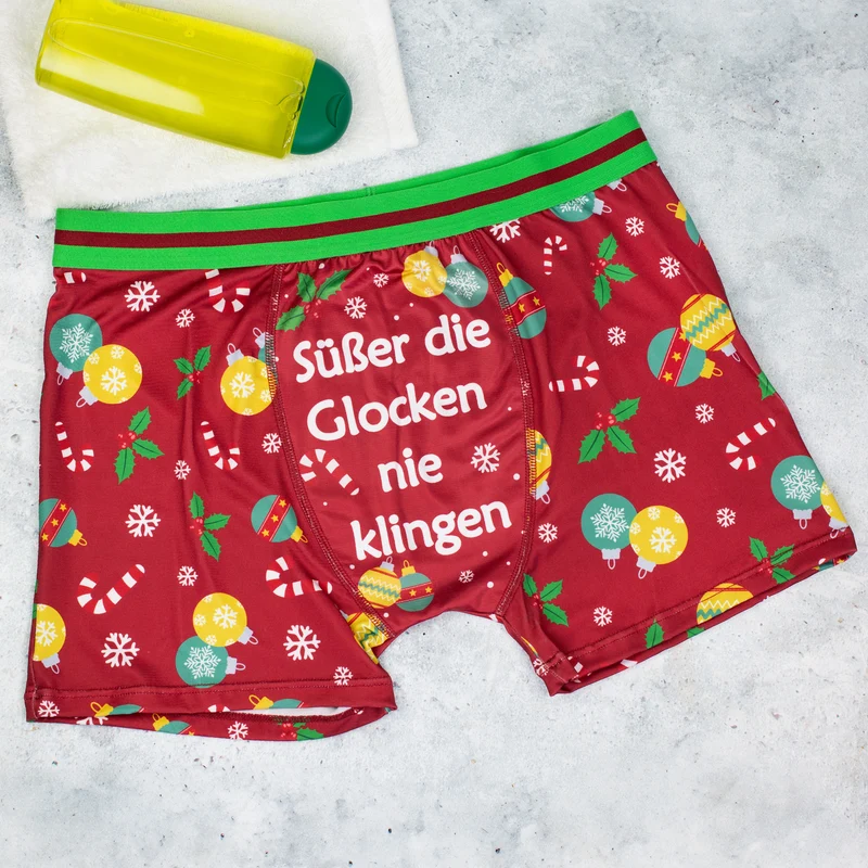 Sexy Boxershorts - Süßer die Glocken nie klingen | Scherz-Geschenk für Männer zu Weihnachten