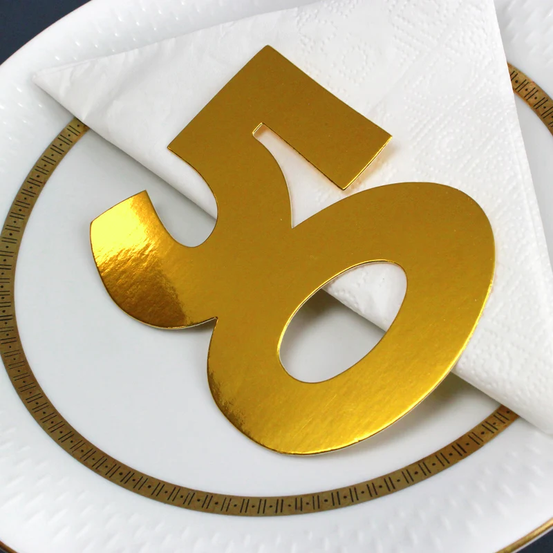 Jumbo Konfetti zur goldenen Hochzeit | Motiv 50 | XXL Deko Zahlen in Gold | 20 Stück Set