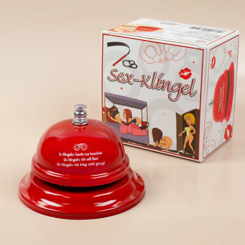 Rote Sex-Klingel mit witzigem Aufdruck | Lustiges Geschenk für Paare, Geburtstage oder JGA