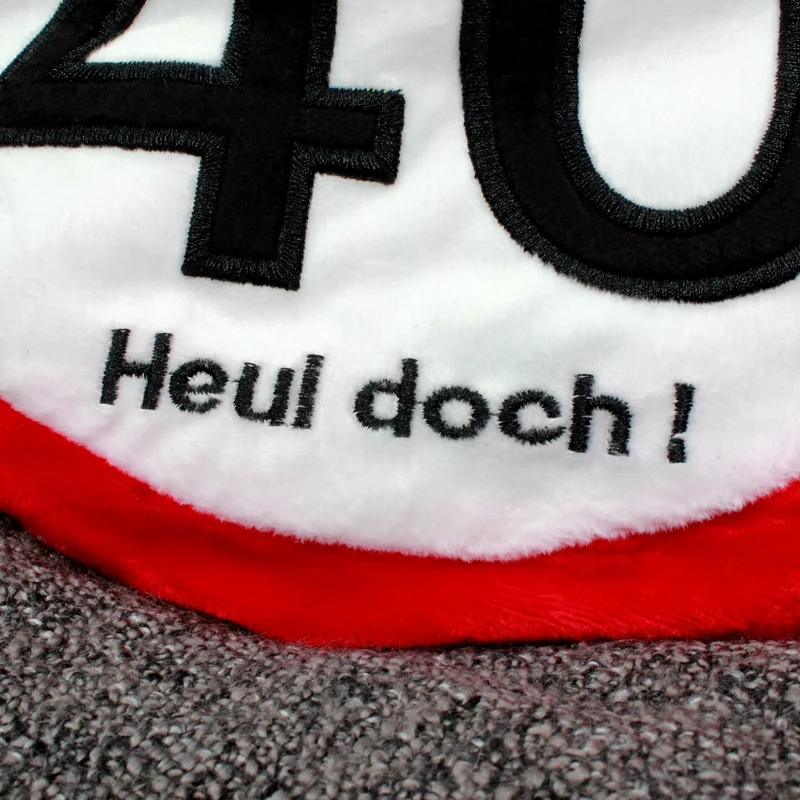 Trostkissen zum 40. Geburtstag - Heul doch! Lustiges Geschenk im Verkehrsschild Design