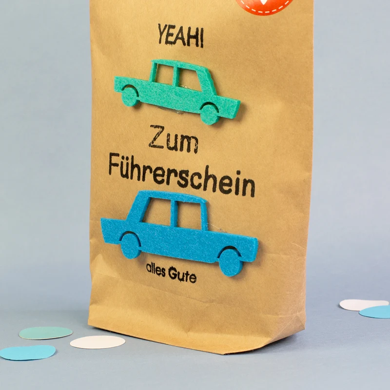 Wundertüte zum Führerschein - kleine handgefertigte Überraschung für Fahranfänger