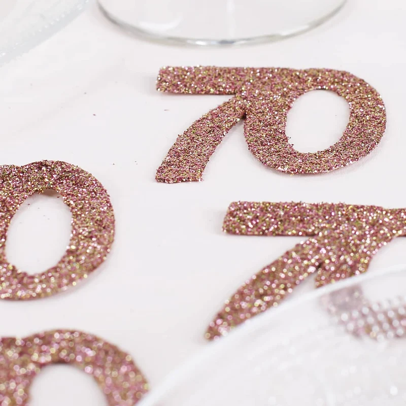 Streudeko XXL-Glitzer-Konfetti in Rosé - Zahlen