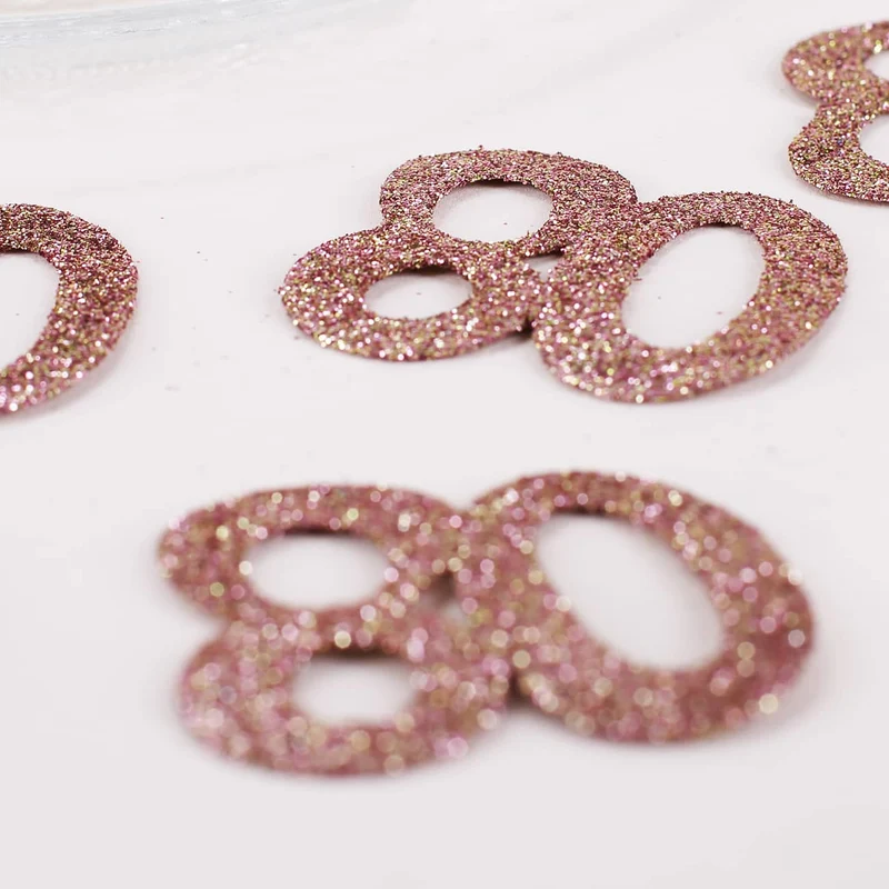 Streudeko XXL-Glitzer-Konfetti in Rosé - Zahlen