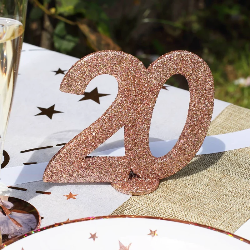 Dekozahl zum Geburtstag für Tischdekoration - rose