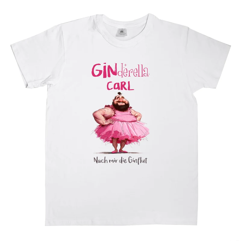 Personalisiertes T-Shirt 'Ginderella' für Männer mit Name & Wunschtext | Weiß