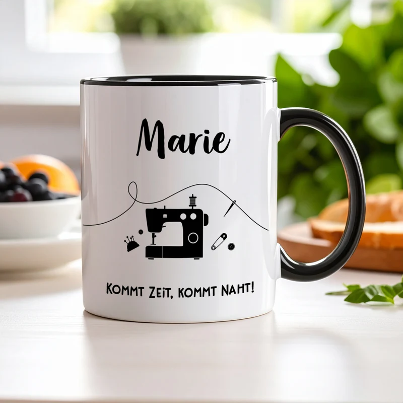 Personalisierbare Tasse mit Hobby-Motiven | Schriftart und Motiv wählbar