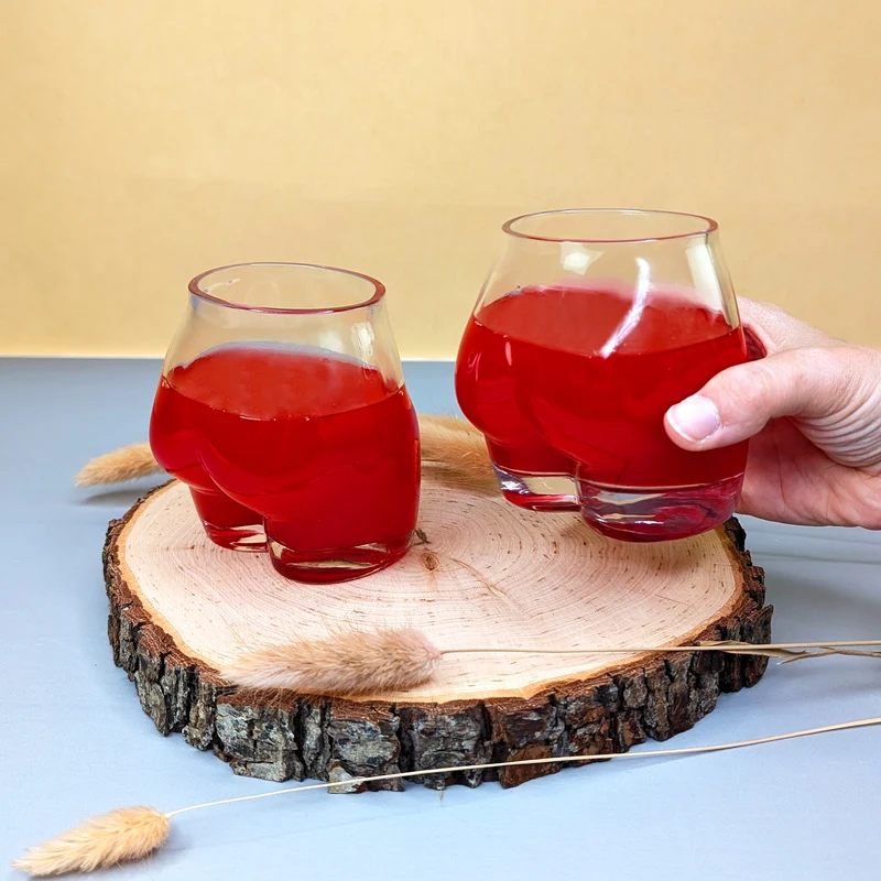 Witzige Trinkgläser 'Hoch den Hintern!' im Po-Design | 2er-Set | 250ml