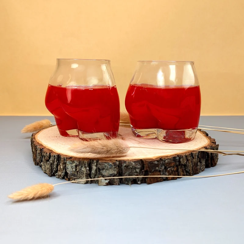 Witzige Trinkgläser 'Hoch den Hintern!' im Po-Design | 2er-Set | 250ml