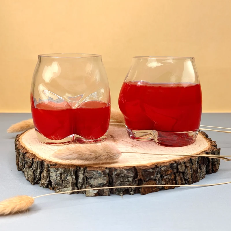 Witzige Trinkgläser 'Hoch den Hintern!' im Po-Design | 2er-Set | 250ml