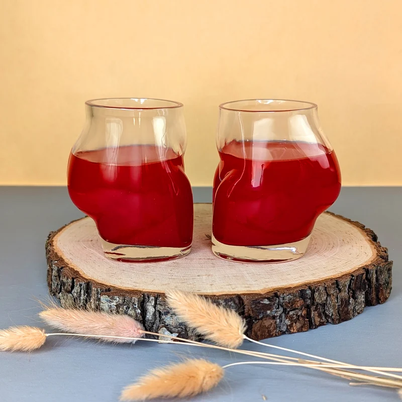 Witzige Trinkgläser 'Hoch den Hintern!' im Po-Design | 2er-Set | 250ml
