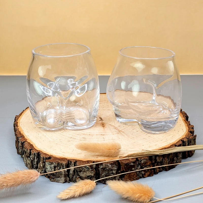 Witzige Trinkgläser 'Hoch den Hintern!' im Po-Design | 2er-Set | 250ml