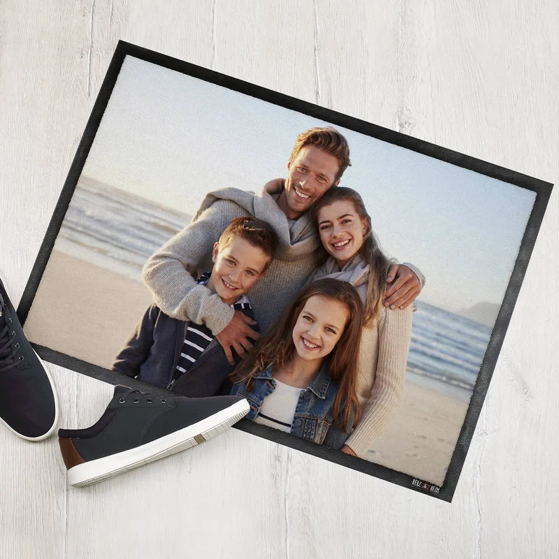 Fußmatte bedruckt mit Foto als Geschenk zum Einzug & Hausbau